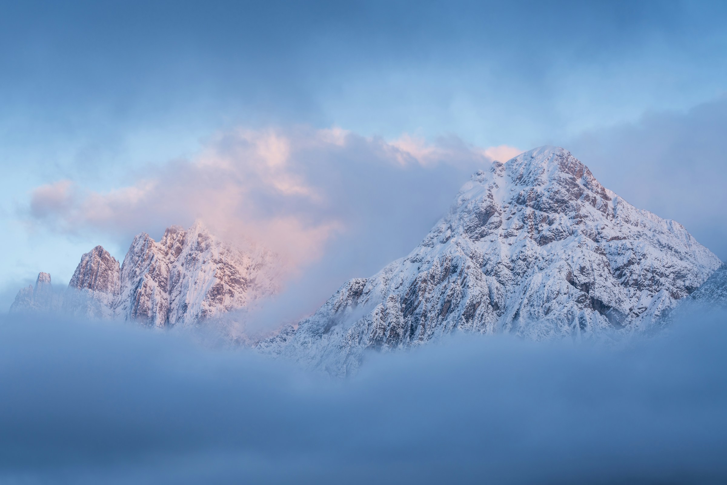 Mountain covered in snow